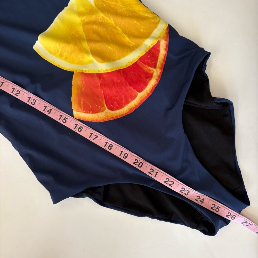 Onia‎ || Kelly One-Piece Orange Slice Swimsuit Navy Large - Picture 7 of 7